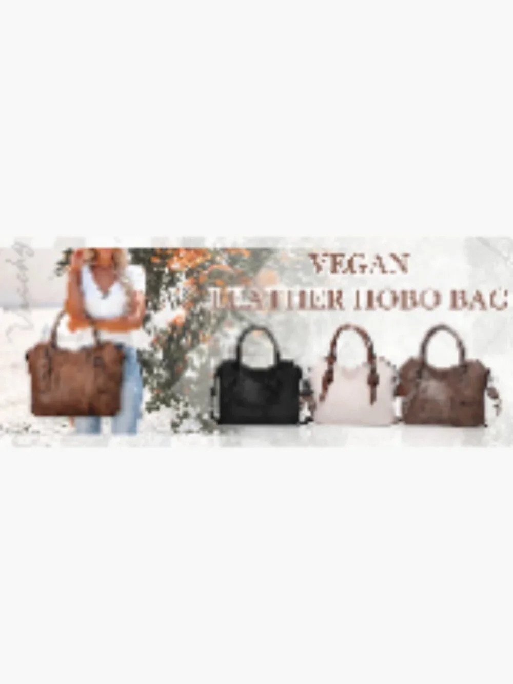 Vegan Leather Hobo Bag with Crossbody Guitar Strap